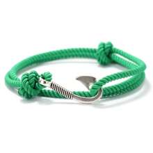 双层可调节男士休闲手链带鱼钩吊饰 A 级 3 毫米绳好运红线胸罩