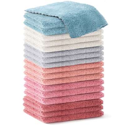 12/18PCS Soft Wash Cloths Set – 25x25cm Absorbent Face Towels For Bathroom & Kitchen Use Home Bathroom Decor Summer Back To School Dish Cloths Kitchen Towel