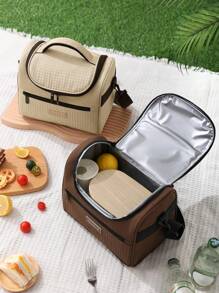 8L Large Capacity Insulated Lunch Box Cooler Bag‌ - Waterproof & Leakproof Freezable Thermal Lunch Tote With Adjustable Shoulder Strap | Quilted Diamond Stitching Design For Men/Women, Office/School/Picnic Use‌