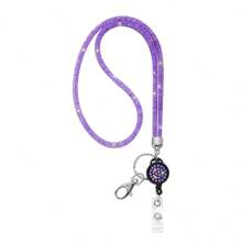 1pc Fashionable Sparkling Crystal Lanyard Necklace With Adjustable Rhinestone Snap Hook Closure, Versatile For Student ID, Employee Badge, Daily Events Wear,School Supplies,Back To School - Multicolor - View 19