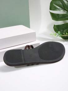 Sandalias con abierta para los dedos de los pies, de estilo casual con cordones, antideslizantes, para usar en exteriores y playa (chanclas) - Marrón Chocolate - Ver 9
