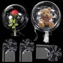5pcs Transparent Bubble Balloons - No Need To Inflate, Suitable For Wedding, Graduation, Mother's Day, Birthday Etc. - Perfect For Gift Bouquets And Decorations, Special Occasion Balloons | Transparent Design | Smooth Texture Balloons, Birthday Balloons - Clear - View 2