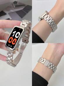 Curea de ceas 2 în 1 din oțel inoxidabil solid și carcasă de protecție potrivită pentru Xiaomi Mi Band 3/4/5/6/7/8/9, Redmi Band 2, cu curea de ceas inteligent