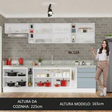 Madesa Gabinete Cocina Completa 300cm Lux Sabrina Blanc/gris - Blanco y Gris - Ver 5