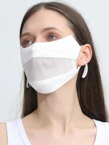 1 pieza Máscara facial de protección solar con visera ligera y transpirable para el contorno del ojo de la mujer, para protección UV
