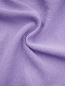 Plus Size Women Fashion Casual Embroidered Blouse Spring Vacation - Purple - View 3
