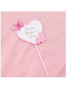 10 piezas de decoraciones en forma de tarjeta para pasteles para el Día de la Madre, aptas para reuniones familiares, fiestas familiares interiores y exteriores, insertos creativos de tarjetas para pasteles del Día de la Madre, estilos variados, enviados al azar