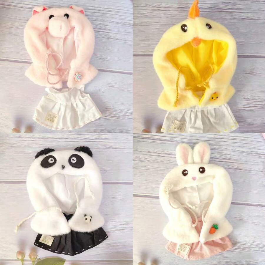 Set Of And Little Beaver 20cm Plush Doll Outfit Includes Sweater, Knit Cape, And Accessories (Outfit Only, No Doll) - Multicolor - View 1