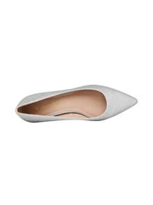 Women's Chunky Low Block Heels Pumps Closed Pointed Toe Slip-On Comfortable Work Dress Elegant Shoes - 銀色 - 查看 7