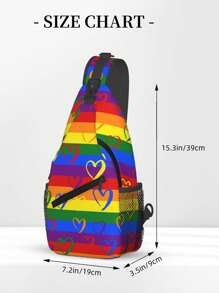 Flag Rainbow Men's Fashion Chest Bag, Shoulder Bag, Crossbody Bag, Sports Bag, Travel Bag, Suitable For Daily Travel, Business, Work, Campus, Etc., The Perfect Holiday Gift Suitable For Teen Summer Casual Outdoor Athletic Or Vacation Travel Or Graduation Gifts Or Birthday Dress Accessories