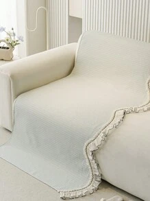 1 pieza Funda de sofá de chenilla de unicolor, protector de sofá minimalista moderno, cojín de sofá asimétrico apto para mascotas, adecuado para sala de estar, dormitorio, oficina, para todas las estaciones