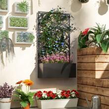 Garden Bed Galvanized Planter Garden Bed With Privacy Pan Metal Construction With Powder Coating Black