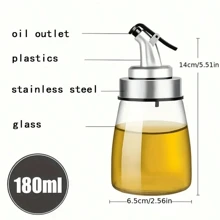 1 Pc/3pcs Lead-Free, Durable, Corrosion-Resistant Kitchen Glass Oil Dispenser And Container, Suitable For Soy Sauce, Vinegar, Five Spice Oil, Olive Oil, And Other Edible Oils And Seasonings (Leak Proof Design)
