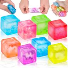 1/3Pcs Random Color Cube Stress Balls Sensory Ice Toy Balls For Anxiety Relief - Funny Fidget Stress Balls Stress Calming Toys