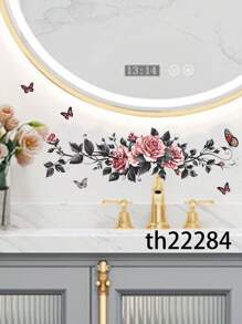 1 miếng dán tường cửa phòng tắm hình hoa hồng bướm bằng nhựa PVC chống thấm nước, miếng dán bồn tắm, miếng dán kính gương hình hoa hồng bướm hai mặt, miếng dán tường nền phòng ngủ tự dính, hình nền 11,81 * 11,81 inch, dùng để trang trí nhà, đồ trang trí phòng tắm, vật dụng trang trí mùa xuân, làm mới ngôi nhà của bạn, miếng dán, thảm trải sàn, đồ trang trí mùa thu, phụ kiện phòng tắm - Nhiều màu - Xem 11
