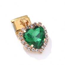 1/5/10pcs Elegant Fashion Gold Zirconia Crystal Heart, Letter, Leaf, Butterfly Pendant Modules - Ideal For DIY Bracelets, Rings, Gift