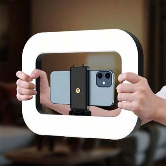 Portable LED Ring Light For Smartphones - Handheld Circular Fill-In Light With Adjustable Clamp, 8500K High-Temperature Regulation, Multi-Interface Expansion, Ideal For Selfies, Live Streaming & Video Recording, Ring Light For Phone Suitable For Selfies And Live Streaming, Portable Light Selfie Light