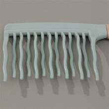 1 Pc Double Row Wavy Curly Hair Comb - Texture Handle, Scalp Massage Comb - Fluffy Comb, Anti-Static Curly Hair Styling Comb, Suitable For Barber Shops, Outdoor Carrying, Indoor Self-Use Curly Hair Comb
