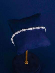 3 件套女士奢华钻石镶嵌扭曲设计首饰套装，包括 1 条项链、1 对耳环和 1 条手链 - 适合日常佩戴、婚礼、派对等场合。 - 彩色 - 查看 6