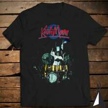 Keith Moon On Stage Classic T-Shirt Pete Townshend Roger Daltrey - Black - View 2