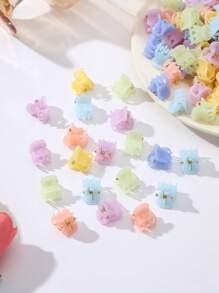 1 包（约 50 个，颜色随机）女士时尚公主糖果色果冻发夹侧编织发饰发夹