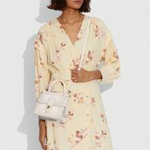 Coach Poșetă de umăr cu mâner superior din piele Willis, în stil elegant, cu curea reglabilă, închidere cu blocare 5789 B4HA