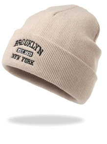 1 pieza Gorra sin visera cómoda y casual para hombres con bordado del nombre de la ciudad