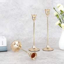 [1/3pcs Elegant Metal Candlestick Holders] Elegant Metal Candlestick Holders Set For Wedding & Party Table Centerpieces - Lacquered Finish, Romance Theme, Tabletop Mounting, Versatile For Events, Receptions, Birthdays, Home Decor, (Candles Not Included) Gifts Graduation