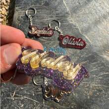 Personalized Glitter Plexiglass Keychain For Kids - Perfect Gift, Backpack Decoration, Unicorn And Glitter, Custom, Personalized, Unique, Customized Ideal Gifts For Her Family, Friends, Pets Christmas Decorations, Personalized Christmas Ornaments, Personalized Gifts, Durable, Engraved, Stainless, Colorful, Cute, Adorable, Funny, Kawaii, Y2K, Stylish, Unisex, Casual, Custom, Ideal Gifts For Her,School Supplies,Back To School,For Office,For School,For Classroom,For Teacher Gifts,For University,For Colleague,For Dorm Rooms,For Teacher,For Boys And Girls,For Teenagers,Junior High School Students,Middle School Students,High School Senior High School Students,College Students,University Students,Freshman,Sophomore,Underclassmen