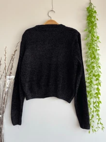 Women's Blouse Cacharrel Modal Sweater With Elastic - Black - View 2