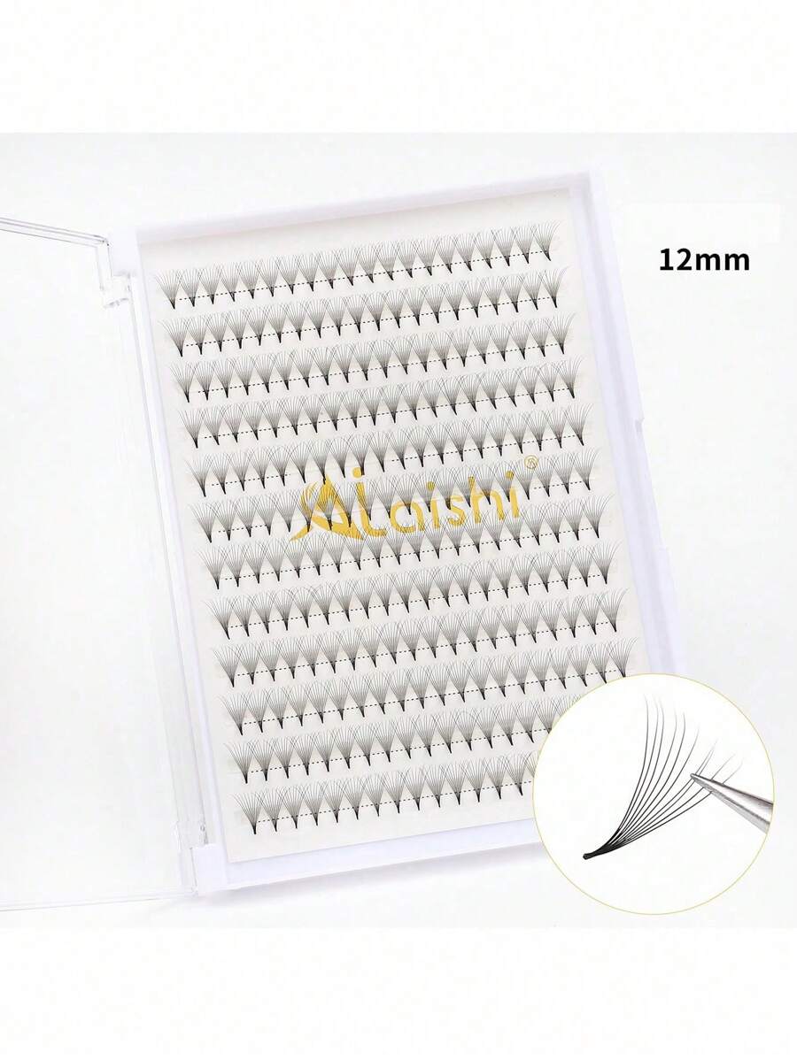 AILAISHI 1 Schachtel Spitze Basis Fertig-Fächer Wimpernverlängerungen. Mittlerer Wimpernverlängerungen Fertig, handgefertigt Fächer, C/D Krausung Gemischte Länge 10D 8-16mm Vorgeformte Knoten-freie Wimpernbüschel, Wimpernbüschel, Einzelwimpern, Wimpern, Künstliche Wimpern