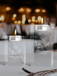 Porta-velas de Personalizado, Porta-velas de Casamento com Foto 3D Personalizada, Porta-velas de para Velas de Chá Personalizado, Presentes de Casamento com Foto Personalizada - Multicolorido - Visão 4