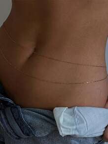 1pc Sexy Bikini Beach Simple Double Fringe Waist Chain