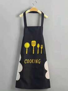 1 pièce Tablier vert, tablier de cuisine imperméable et résistant à l'huile, tablier de cuisine à essuyer-main avec poche pour téléphone