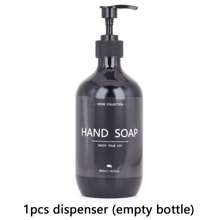 1pc Lotion Dispenser Bottle, Countertop Refillable Soap Dispenser, 16.91oz Bathroom Conditioner, Shampoo And Body Wash Dispenser Bottle, Great For Body Lotion, Face Cream, Dish Soap, With Pump And Waterproof Label, Home Decor Back To School - Black - View 16