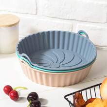 1pc Air Fryer Silicone Baking Mat, Non-Stick Reusable Round Baking Tray For Home, Easy To Clean