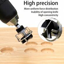 工业级铰链衬套木钻导向器六角柄三槽防撕裂钻扩孔器拱形 1-3/8 英寸（35 毫米）