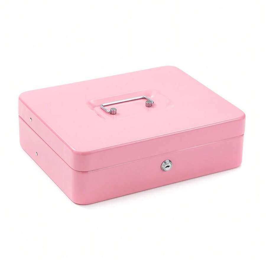 Portable Certificate/ID Holder, Dual Layer Cash/Coin Storage Box With Lock, Student Stationery/Money Cash Box - View 1