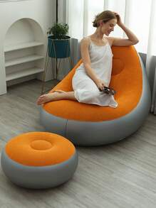 1 Stück aufblasbares Sofa, aufblasbarer Campingstuhl, aufblasbares lässiges Sofa, aufblasbarer Stuhl, faltbarer tragbarer aufblasbarer Stuhl, geeignet für Wohnzimmer, Schlafzimmer, Leseraum, Balkon, Outdoor-Camping, einfach zu verstauen und transportieren, Lässig und Unterhaltung, Studentenwohnheim, Rückenlehnstuhl