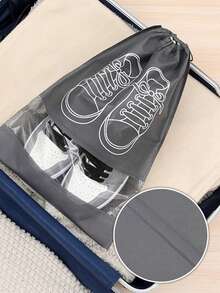 10 szt. Pyłoszczelne torby do przechowywania butów, torby do przechowywania butów ze ściągaczem, odpowiednie do podróży, na korytarz, do sypialni, do akademika, uniwersalne torby do przechowywania dla dzieci i dorosłych, niezbędne rzeczy do szkoły, (szary/czarny)