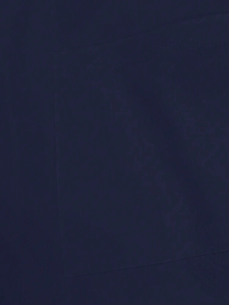 1 peça jaleco liso com zíper frontal e bolso duplo - Azul marinho - Ver 8