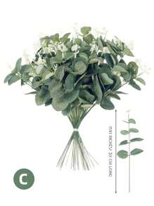 10/20 Piezas Ramitas de hojas de eucalipto a granel con tacto natural, ramas artificiales de hojas de eucalipto de dólar plateado. Ramos secos de eucalipto falso para hacer tus propios ramos, centros de mesa, decoración del hogar y arreglos florales para boda