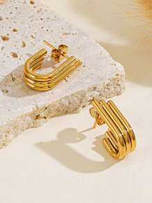 1 par de pendientes geométricos asimétricos en capas de acero inoxidable con líneas