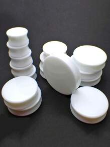 一对亚克力耳塞白色和黑色和透明大号耳朵拉伸器大号马鞍形肉道扩张器 3-50 毫米身体穿孔首饰