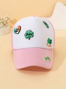 1 pièce Patch de trèfle à quatre feuilles porte-bonheur pour enfants, fait à la main pour la St-Patrick, casquette de baseball à motif de dessin animé vert mignon pour la protection solaire des enfants, nouvelle casquette de camionneur d'été en maille pour garçons et filles, pour l'extérieur - 1PC - Voir 11