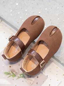 1 paar effen elegante platte schoenen voor meisjes, geschikt voor lente en zomer