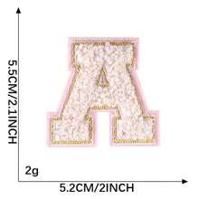 26 PEÇAS Remendos de Letras Adesivas Termofusíveis A-Z, Usados para DIY em Roupas, Tecidos, Sapatos, Bolsas, Acessórios de Vestuário com Letras (Rosa)