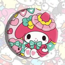 Sanrio 1 pièce Insigne à bulles des personnages Sanrio, broche dessin animé en alliage d'étain de 5,8 cm, accessoire