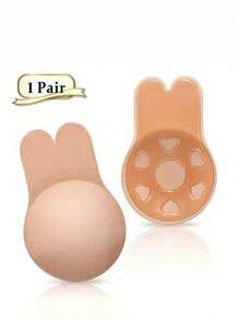 2 stuks herbruikbare siliconen borstlifttape voor vrouwen, strapless, rugloze, onzichtbare bh, bunny tepelbedekkende bh-pads, voor vrouwen