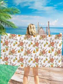1pc Floral Digitally Printed Beach Towel